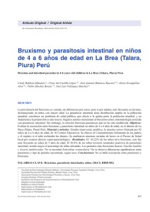 Bruxismo y parasitosis intestinal en niños de 4 a 6 años