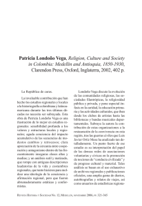 Patricia Londoño Vega, Religion, Culture and Society in Colombia