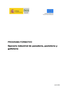 Programa formativo operario industrial de panaderia