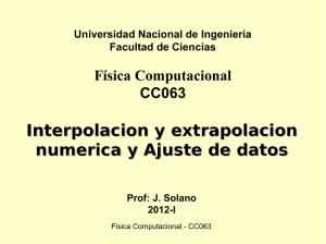 Interpolacion y extrapolacion numerica y Ajuste de datos