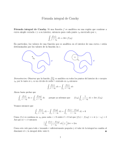 Fórmula integral de Cauchy - Instituto de Matemáticas | UNAM
