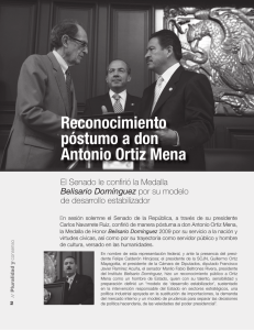 Reconocimiento póstumo a don Antonio Ortiz Mena