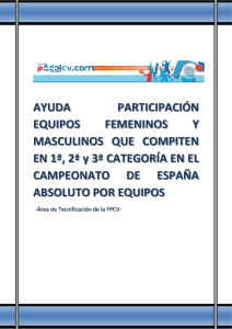 Ayuda participacion Cto de España Equipos Absoluto de 2016