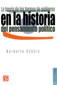 BOBBIO, Norberto, La Teoria de las Formas de Gobierno en la