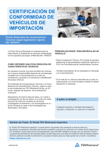 certificación de conformidad de vehículos de importación