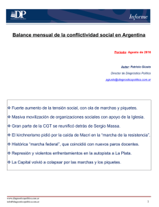 Balance mensual de la conflictividad social en Argentina