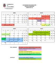 abril mayo julio junio calendario escolarización proceso ordinario