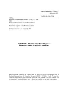 Migrantes y Racismo en América Latina: dimensiones ocultas de
