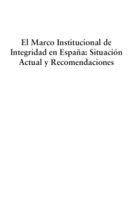 El Marco Institucional de Integridad en España: Situación Actual y