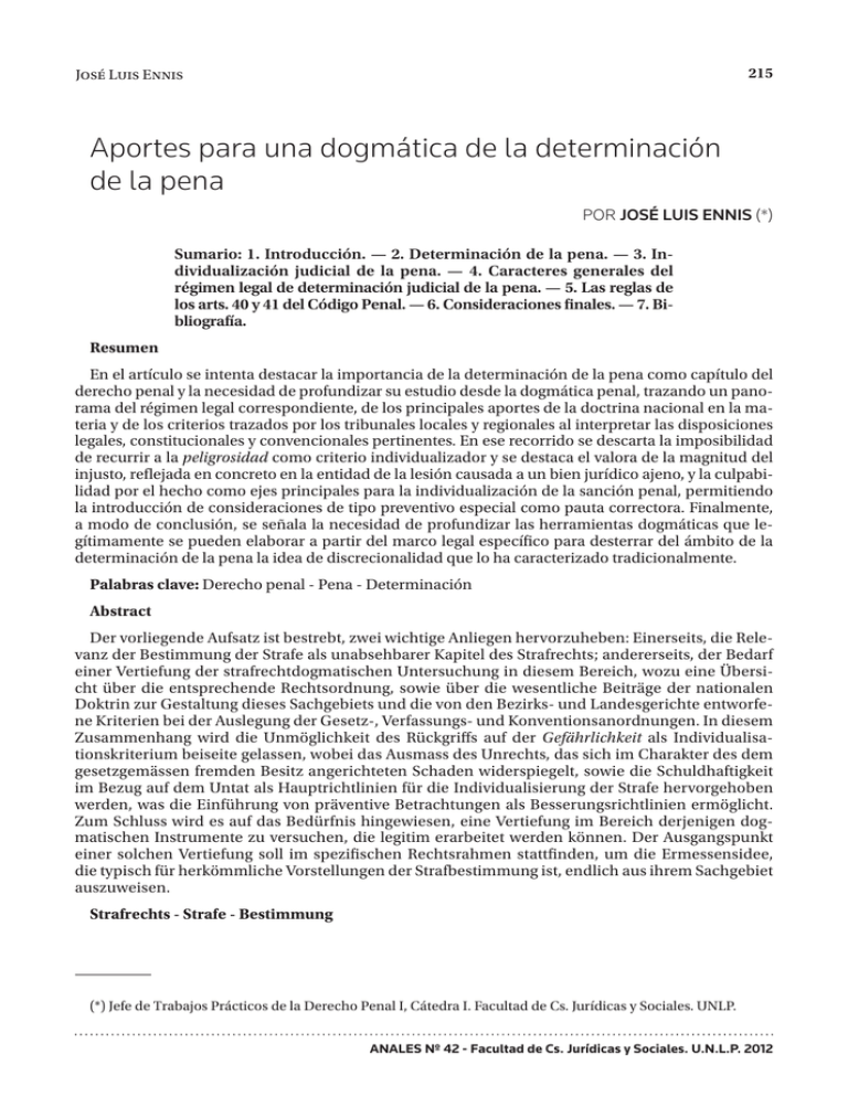 Aportes para una dogmática de la determinación de la pena