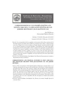 Correspondencia y economía política en España (1809