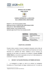 república de colombia rama judicial consejo superior de la