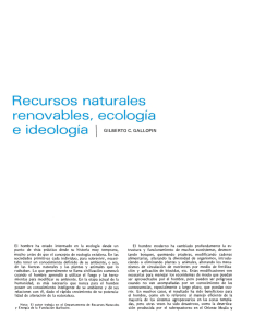 recursos naturales renovables, ecología e indeología