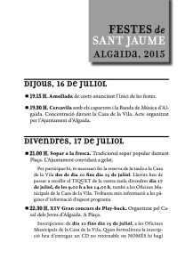 FESTES de SANT JAUME - Ajuntament d`Algaida