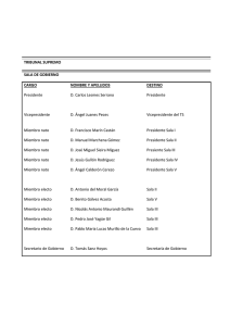 TRIBUNAL SUPREMO SALA DE GOBIERNO CARGO