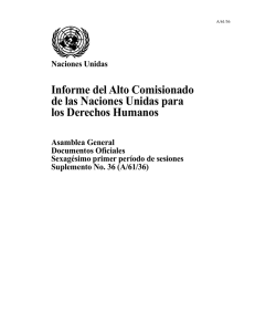 Informe del Alto Comisionado de las Naciones Unidas para los