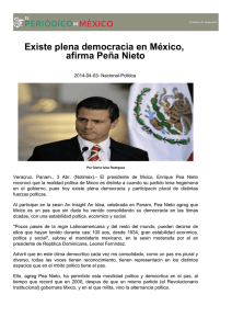 Existe plena democracia en México, afirma Peña Nieto