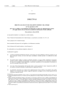 Directiva (UE) 2015/1535 del Parlamento Europeo y del