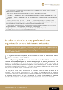 La orientación educativa y profesional y su organización dentro del