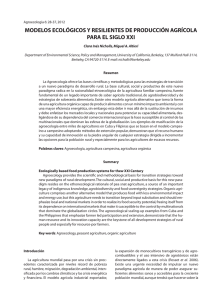 modelos ecológicos y resilientes de producción agrícola para el