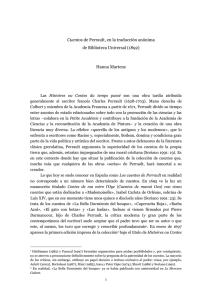 "Cuentos" de Perrault, en la traducción anónima de Biblioteca