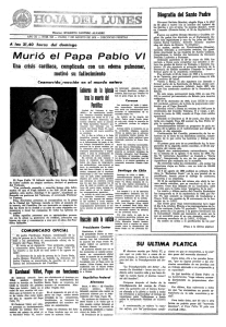 Murió elPapa Pablo VI