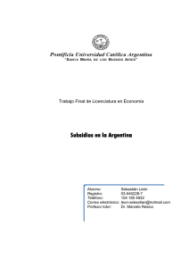 Subsidios en la Argentina - TFL Sebastian Leon