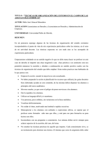 TITULO : ”TECNICAS DE ORGANIZACIÓN DEL ESTUDIO EN EL