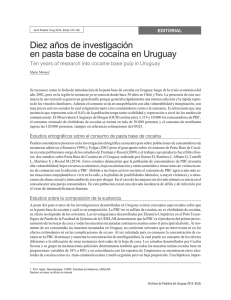 Diez años de investigación en pasta base de cocaína en Uruguay