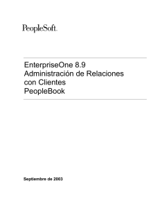 EnterpriseOne 8.9 Administración de Relaciones con Clientes