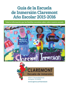 Guía de la Escuela de Inmersión Claremont Año Escolar 2015-2016