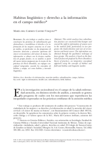 Habitus lingüístico y derecho a la información en el campo médico*