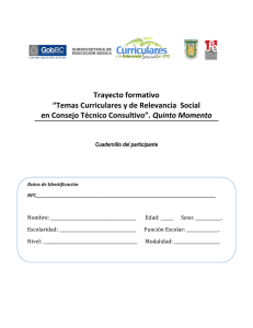 Trayecto formativo “Temas Curriculares y de Relevancia Social en