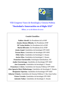 VIII Congreso Vasco de Sociología y Ciencia Política “Sociedad e