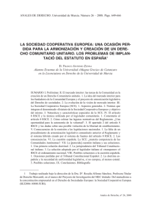 la sociedad cooperativa europea - Revistas Científicas de la