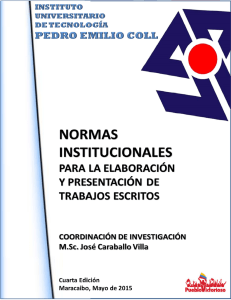 Normas institucionales para la elaboración y presentación de trabajos