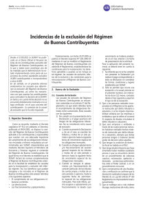 Incidencias de la exclusión del Régimen de Buenos Contribuyentes