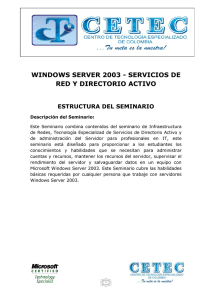 Windows Server 2003 - SERVICIOS DE RED Y DIRECTORIO ACTIVO