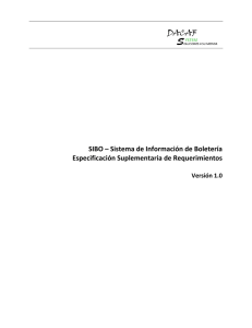 SIBO – Sistema de Información de Boletería Especificación