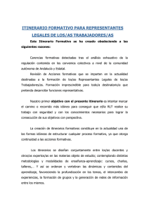 ITINERARIO FORMATIVO PARA REPRESENTANTES LEGALES