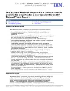 IBM Rational Method Composer V7.5.1 ofrece creación de métodos