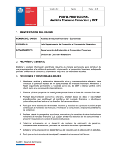 PERFIL PROFESIONAL Analista Consumo Financiero / DCF