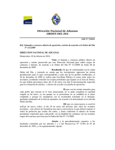 Orden del Dia 2010/7 - Dirección Nacional de Aduanas