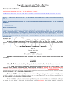 Ley sobre Impuesto a las Ventas y Servicios