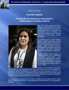 Nota de Prensa Canciller Agüero Presidente Hernández ha