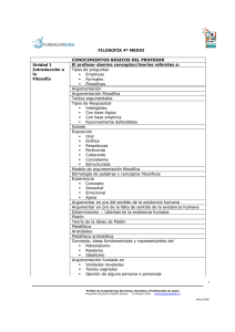 FILOSOFÍA 4º MEDIO CONOCIMIENTOS BÁSICOS