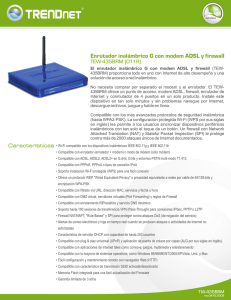 Enrutador inalámbrico G con modem ADSL y firewall
