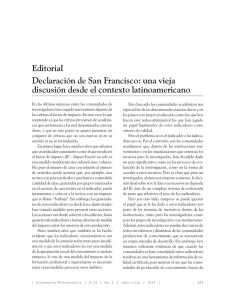 Editorial Declaración de San Francisco: una vieja discusión desde