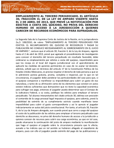 emplazamiento al tercero perjudicado. el art&iacute;culo 30, fracci&oacute;n ii, de