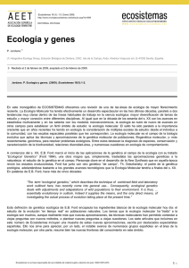 Ecología y genes - Revista Ecosistemas